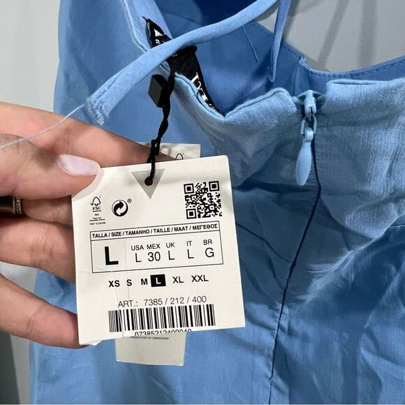 ZARA NWOT   blue cutout dress - Picture 4 of 7